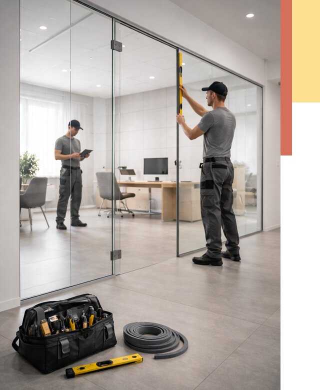 Цельностеклянные перегородки под ключ в Людиново от 9669 руб. — монтаж и цены | ОТДЕЛОЧНИК-Люд