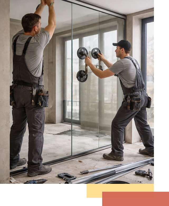 Цельностеклянные перегородки под ключ в Людиново