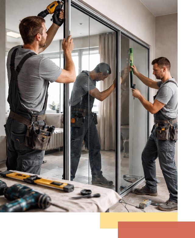 Каркасные стеклянные перегородки под ключ в Людиново