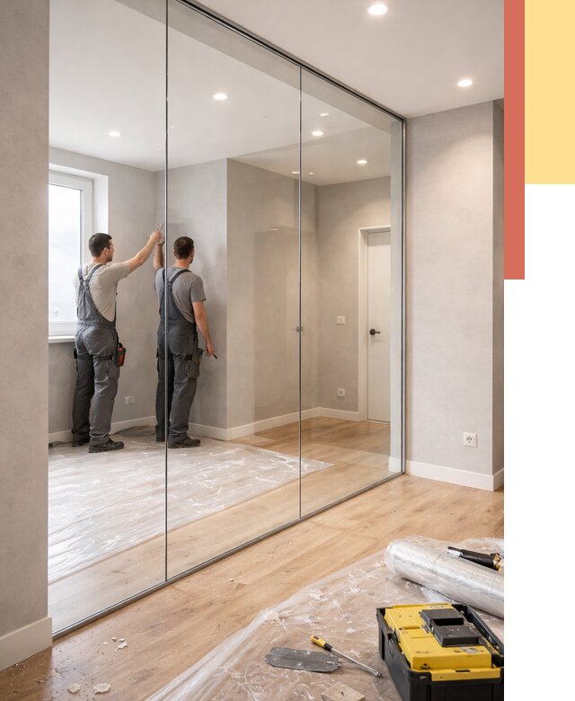 Безрамные стеклянные перегородки в Людиново — монтаж от 9669 руб. | ОТДЕЛОЧНИК-Люд