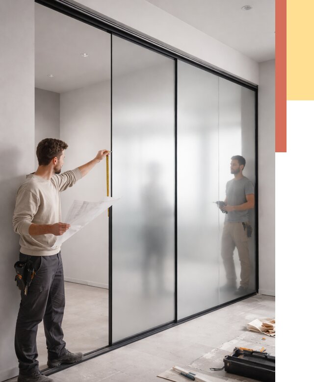 Матовые стеклянные перегородки в Людиново от 8651 руб. — монтаж и установка | ОТДЕЛОЧНИК-Люд