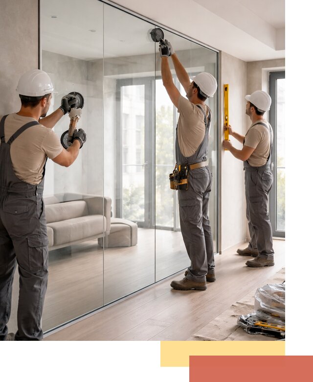 Перегородки из закаленного стекла в Людиново для офисов и квартир