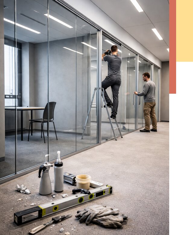 Стеклянные офисные перегородки в Людиново от 8651 руб. — монтаж и установка | ОТДЕЛОЧНИК-Люд