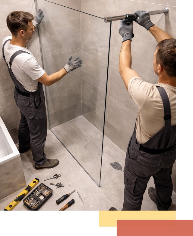 Стеклянные перегородки для душа в Людиново — изготовление и монтаж