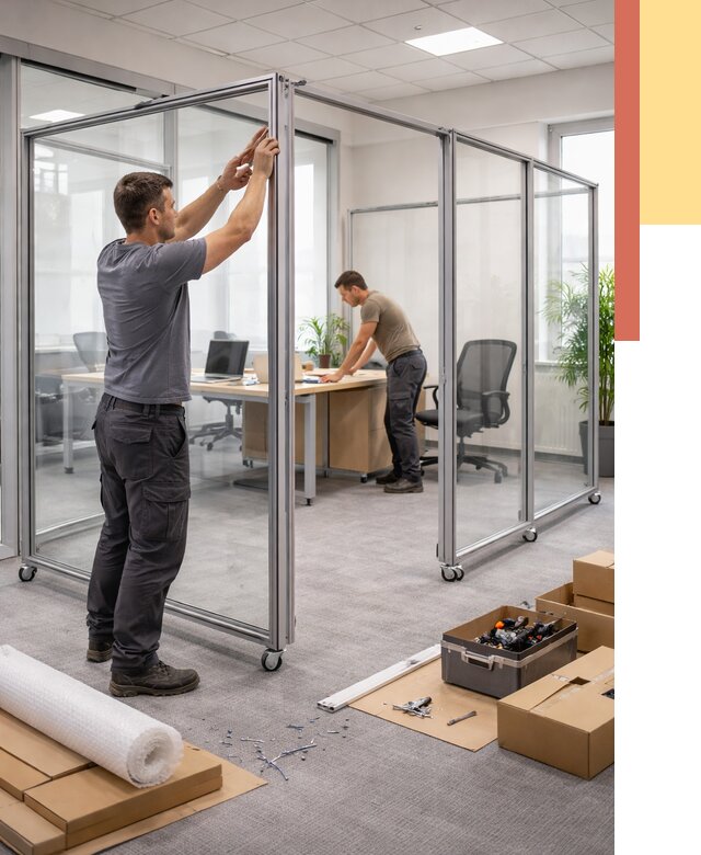 Мобильные офисные перегородки в Людиново от 12723 руб. — установка под ключ | ОТДЕЛОЧНИК-Люд