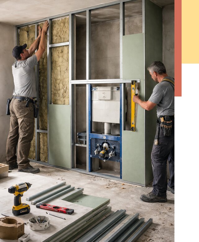 Установка сантехнических перегородок в Людиново от 8651 руб. | ОТДЕЛОЧНИК-Люд