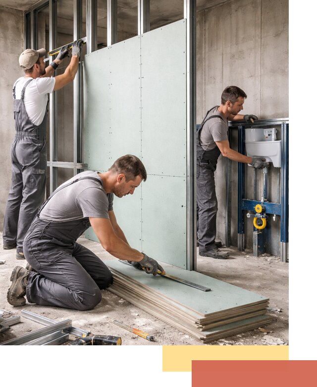 Монтаж и ремонт сантехнических перегородок в Людиново