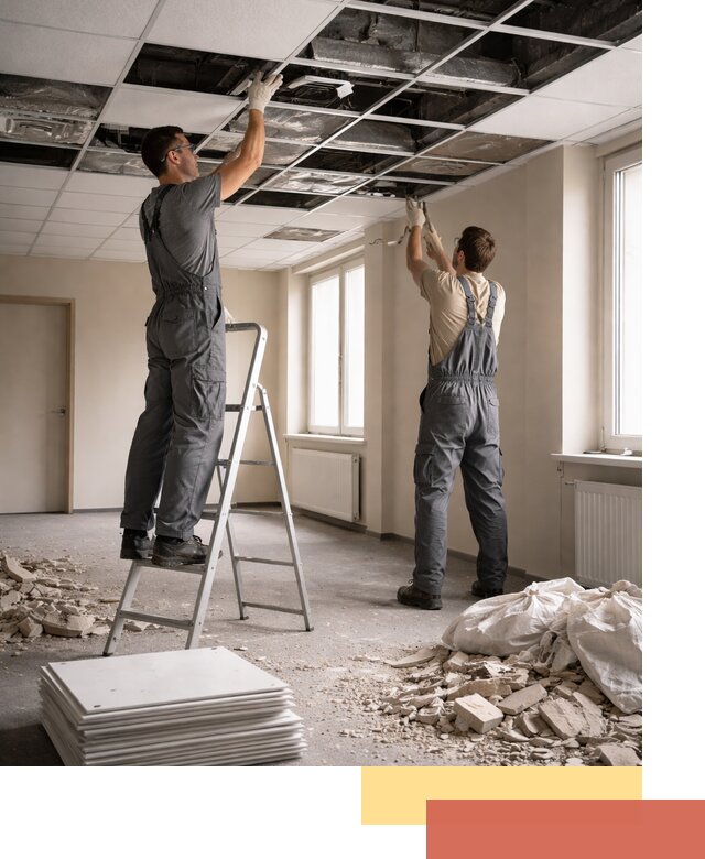 Демонтаж потолков Армстронг профессионально в Людиново