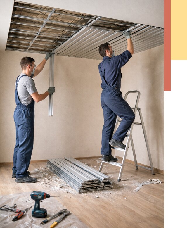 Демонтаж реечного потолка в Людиново от 4580 руб. быстро и недорого | ОТДЕЛОЧНИК-Люд