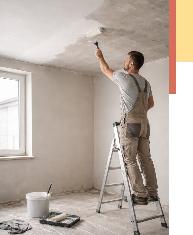 Грунтовка потолка в Людиново от 2545 руб. — быстро и недорого | ОТДЕЛОЧНИК-Люд