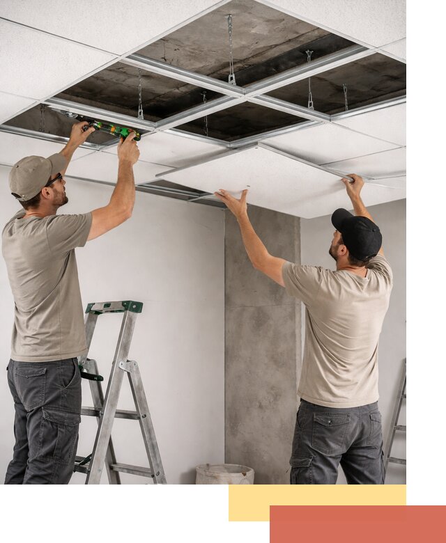 Монтаж потолка Армстронг под ключ в Людиново