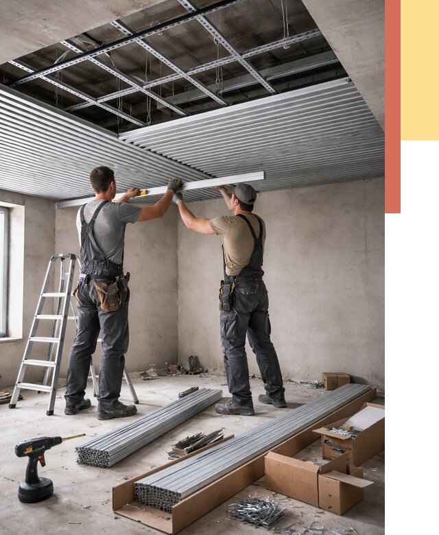 Монтаж реечного потолка в Людиново от 4580 руб. под ключ | ОТДЕЛОЧНИК-Люд