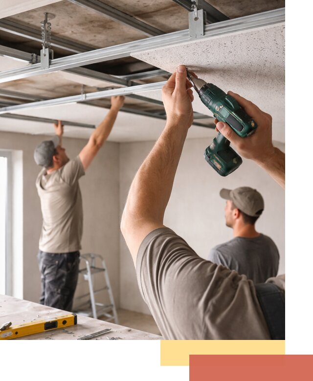 Монтаж акустического потолка в Людиново под ключ