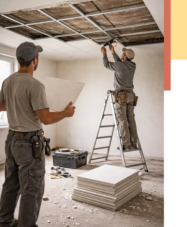 Замена плит подвесного потолка в Людиново от 1781 руб. быстро и недорого | ОТДЕЛОЧНИК-Люд