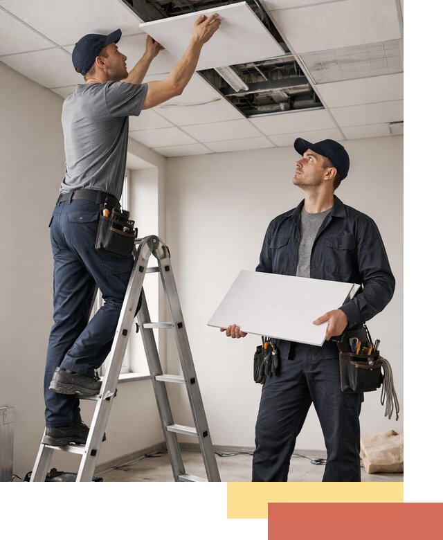 Обслуживание подвесного потолка в Людиново — ремонт и чистка