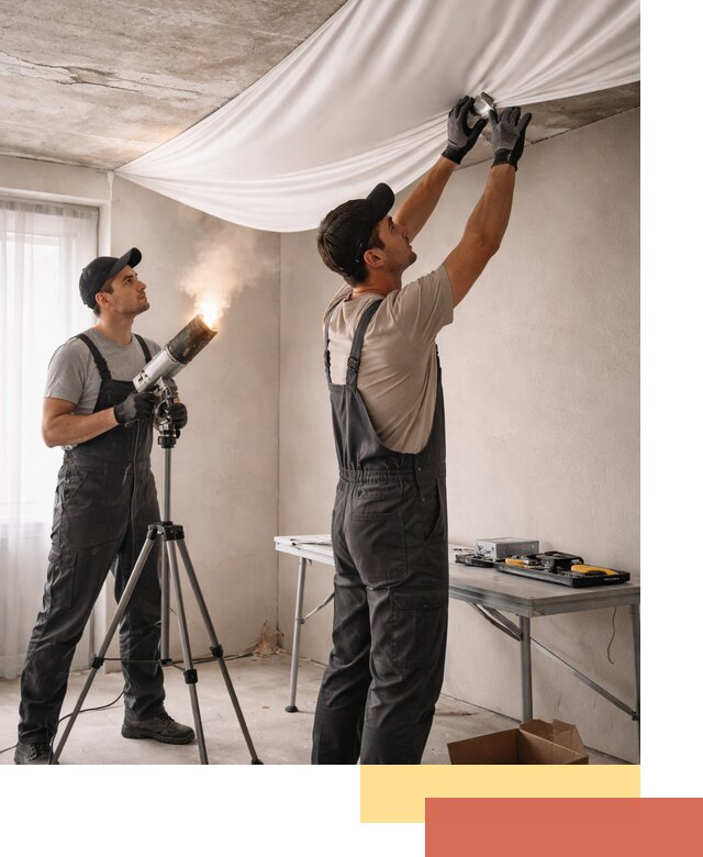 Установка натяжного потолка под ключ в Людиново