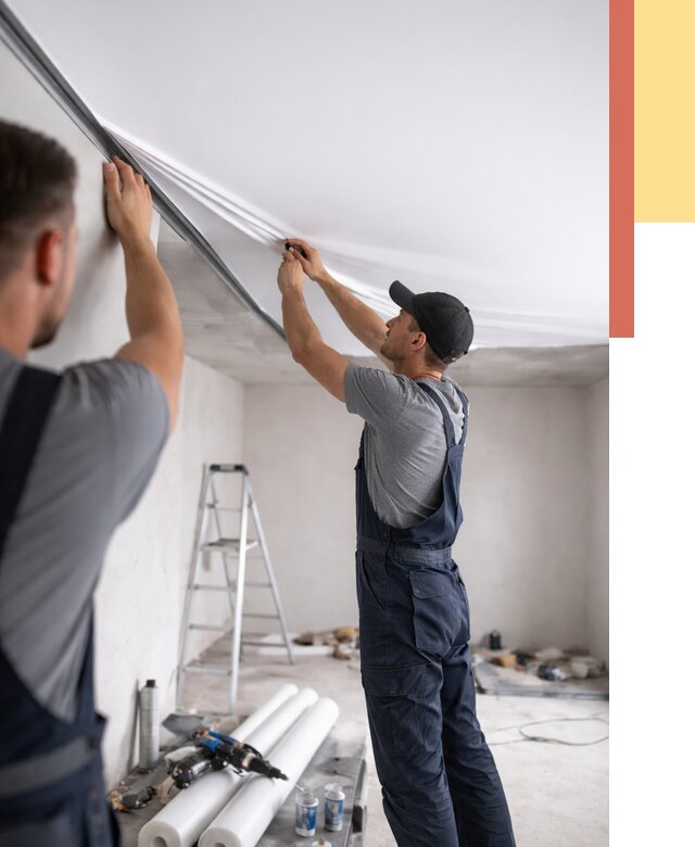 Монтаж матового натяжного потолка в Людиново от 4580 руб./м² — быстро и недорого | ОТДЕЛОЧНИК-Люд