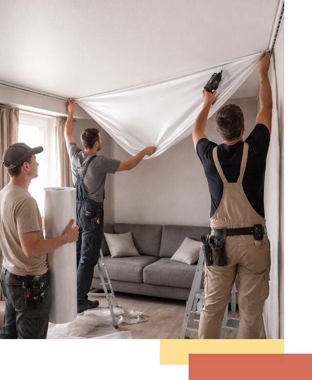 Монтаж сатинового натяжного потолка в Людиново качественно и быстро