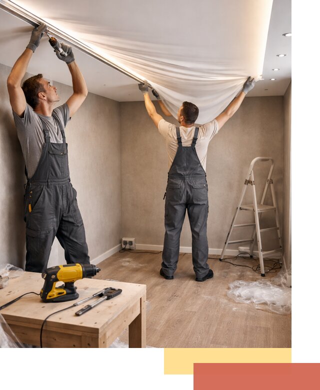 Монтаж натяжного потолка с подсветкой в Людиново цена и сроки