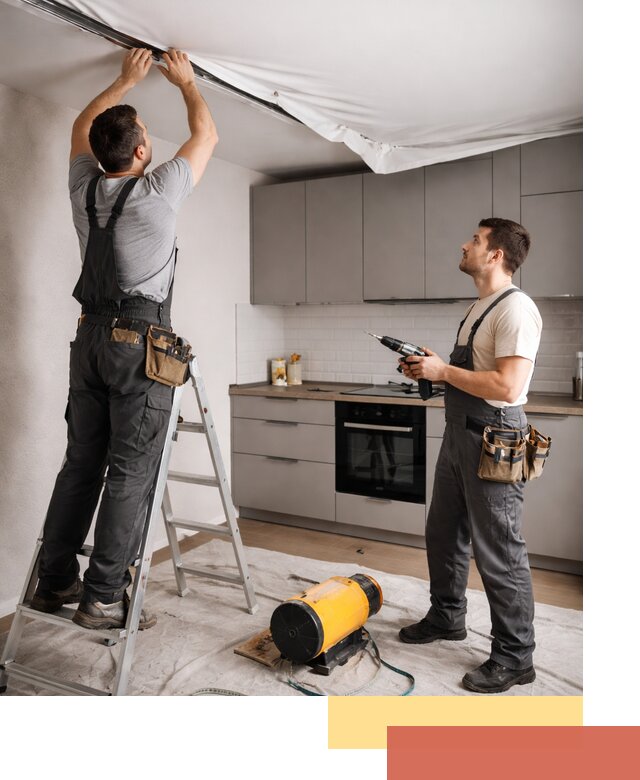 Монтаж натяжного потолка на кухне в Людиново