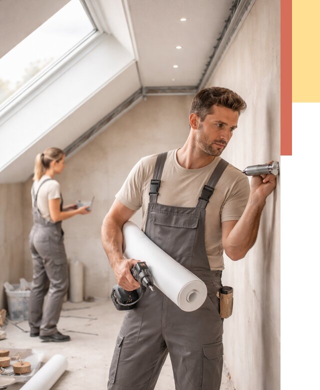 Монтаж натяжного потолка на мансарде в Людиново от 3562 руб. | ОТДЕЛОЧНИК-Люд