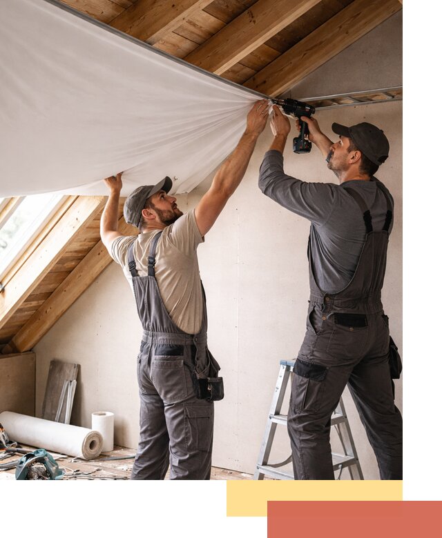 Монтаж натяжного потолка в мансарде в Людиново