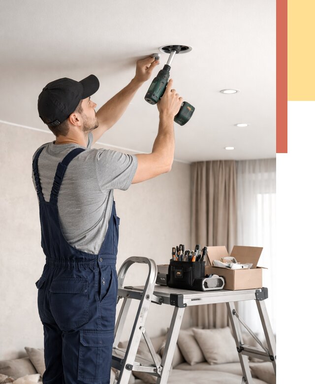 Установка и монтаж точечных светильников в натяжной потолок в Людиново от 1832 руб. | ОТДЕЛОЧНИК-Люд