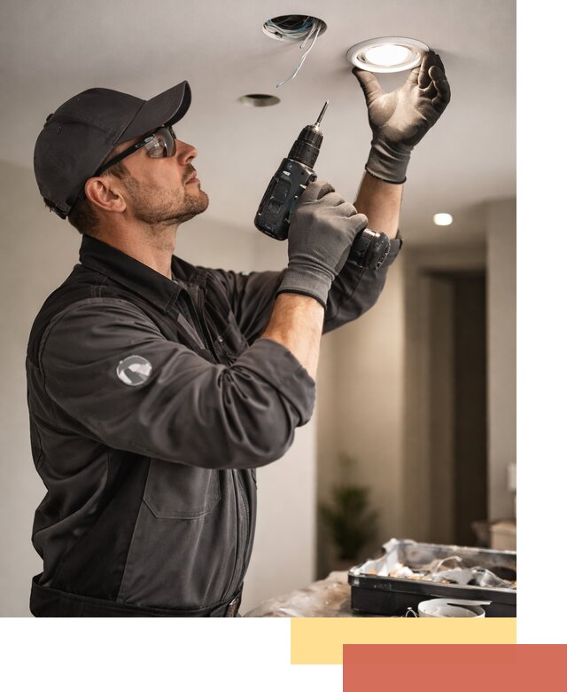 Установка точечных светильников в натяжной потолок в Людиново