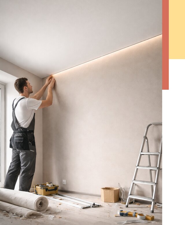 Теневые натяжные потолки в Людиново от 8346 руб. под ключ | ОТДЕЛОЧНИК-Люд