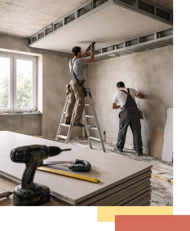 Двухуровневый потолок из гипсокартона в Людиново