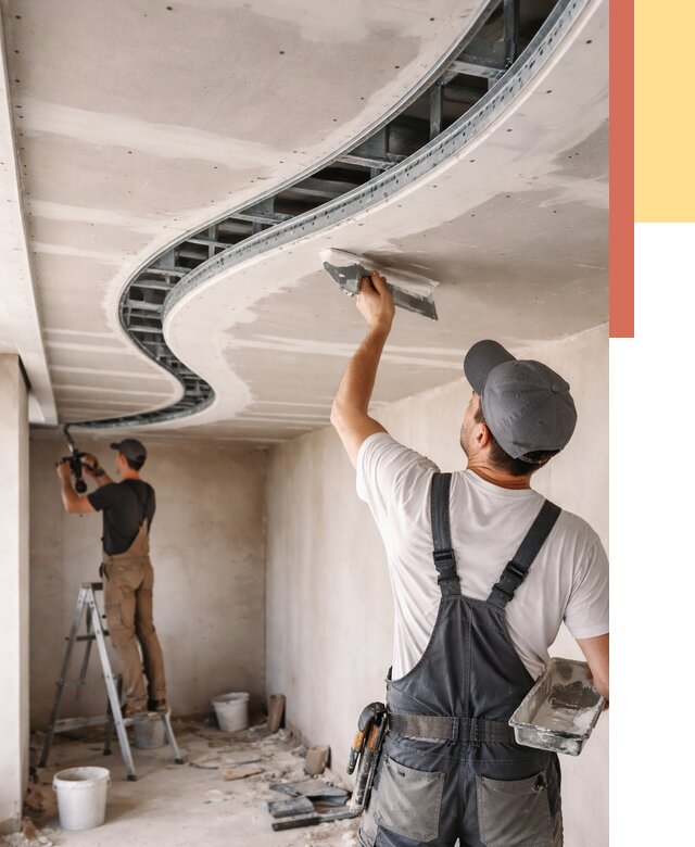 Криволинейный потолок из гипсокартона в Людиново от 2137 руб./м2 | ОТДЕЛОЧНИК-Люд