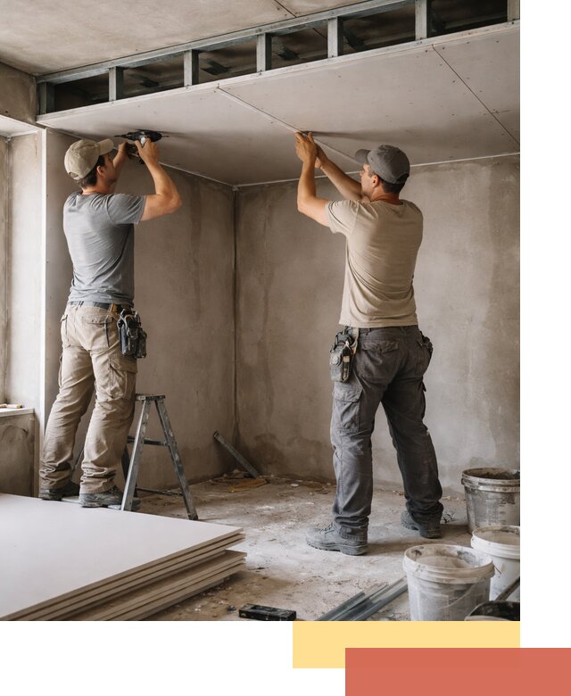 Короб из гипсокартона на потолке под ключ в Людиново