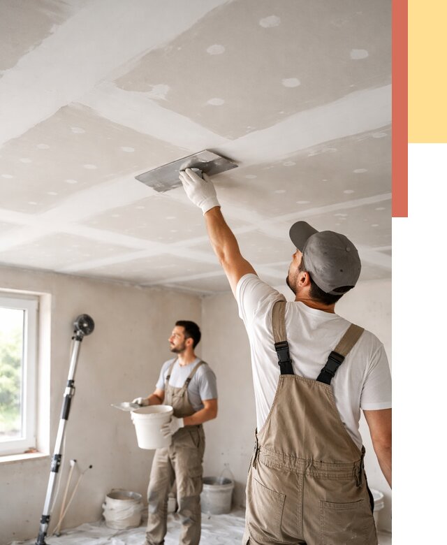 Шпаклевка потолка из гипсокартона в Людиново от 3257 руб./м2 — услуги под ключ | ОТДЕЛОЧНИК-Люд