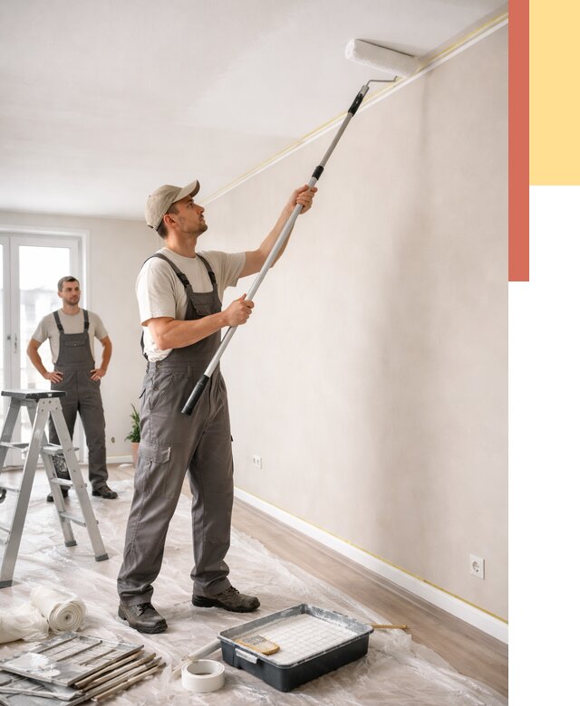 Покраска потолка из гипсокартона в Людиново от 4580 руб./м2 — услуги под ключ | ОТДЕЛОЧНИК-Люд