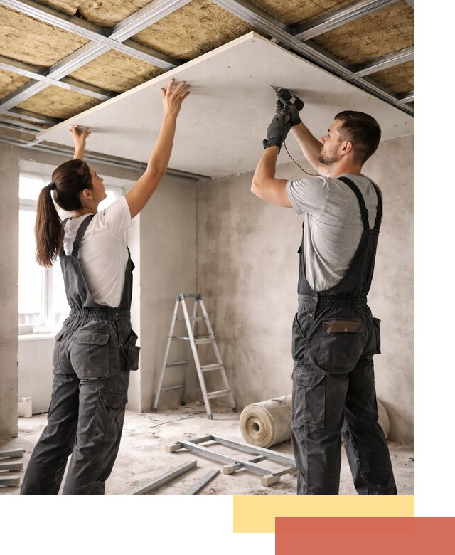 Звукоизоляция потолка из ГКЛ в Людиново профессионально и надежно