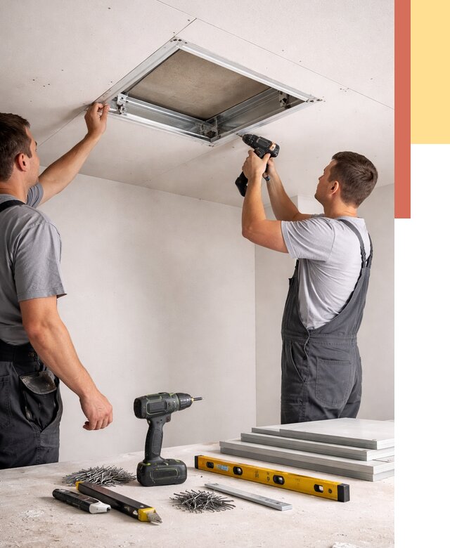 Установка люка в потолок ГКЛ в Людиново от 2545 руб. под ключ | ОТДЕЛОЧНИК-Люд