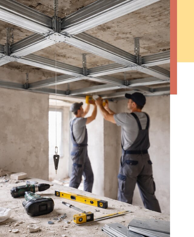 Монтаж каркаса потолка из профиля в Людиново от 4580 руб. — услуги ОТДЕЛОЧНИК-Люд