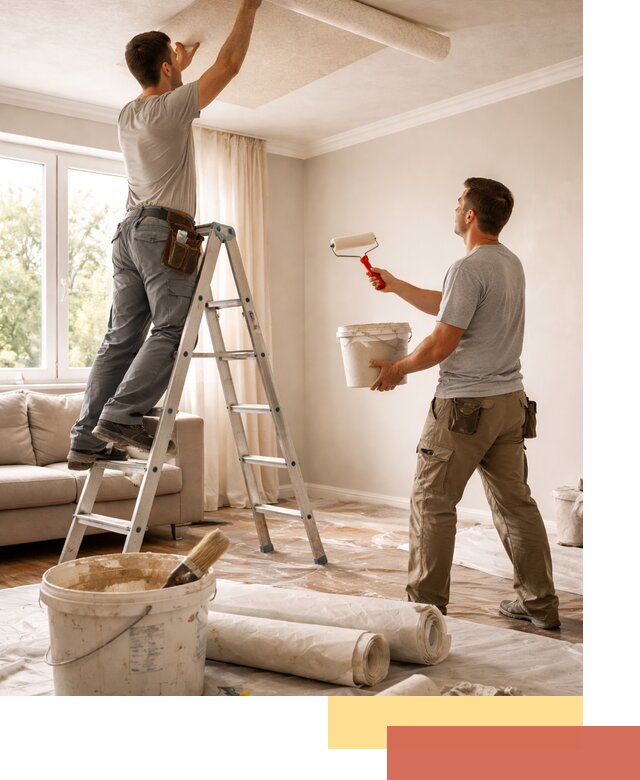 Поклейка обоев на потолок в Людиново — качественно и быстро