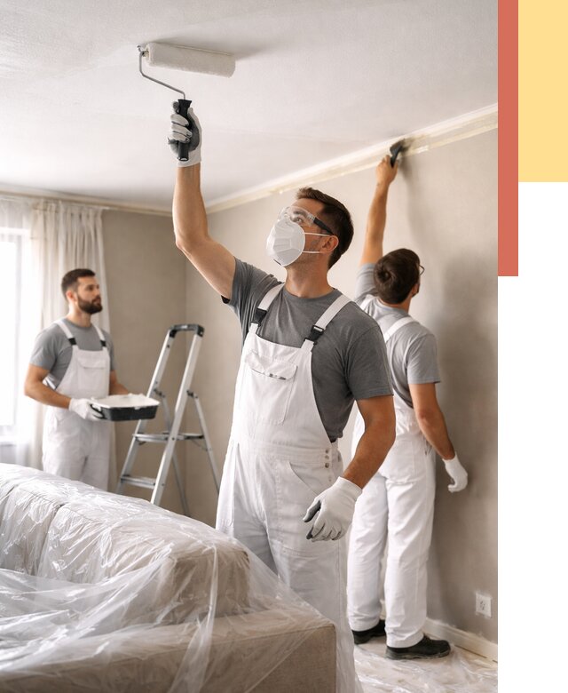 Покраска потолка водоэмельсионной краской в Людиново от 2239 руб/м² — услуги под ключ | ОТДЕЛОЧНИК-Люд