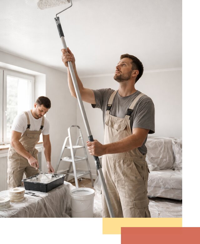 Покраска потолка водоэмульсионной краской в Людиново