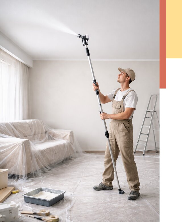 Покраска потолка краскопультом в Людиново от 4580 руб. быстро и недорого | ОТДЕЛОЧНИК-Люд