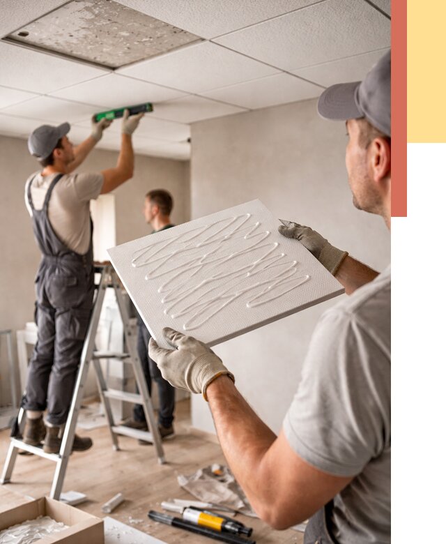Монтаж потолочной плитки в Людиново от 4580 руб. — быстро и недорого | ОТДЕЛОЧНИК-Люд