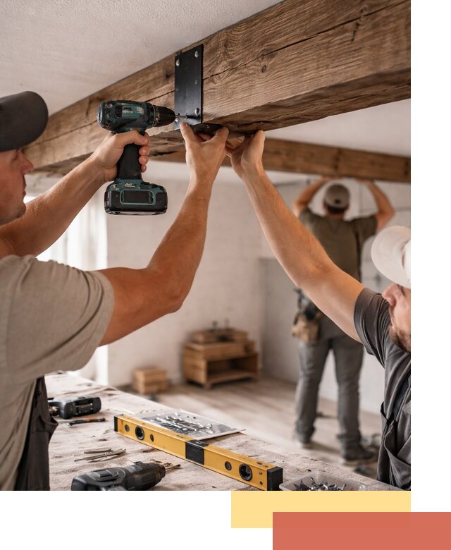 Монтаж декоративных потолочных балок в Людиново