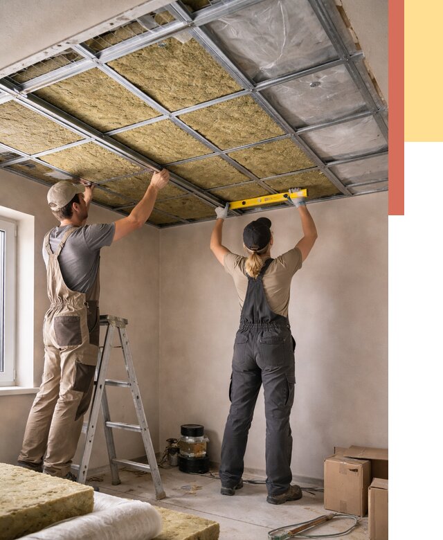 Шумоизоляция потолка в Людиново от 1272 руб. под ключ — услуги ОТДЕЛОЧНИК-Люд